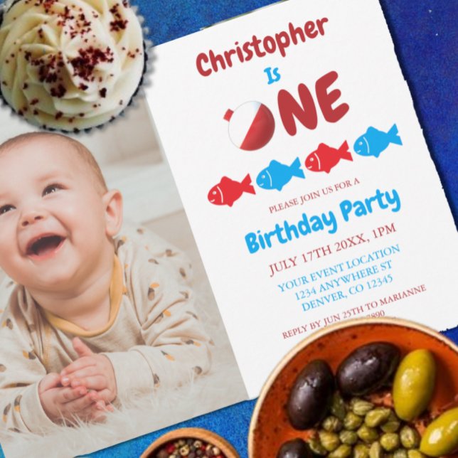 Convite Primeiro aniversario de pesca (Criador carregado)