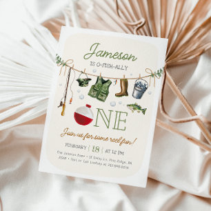 Convite Primeiro aniversario de pesca O-fish-ally One