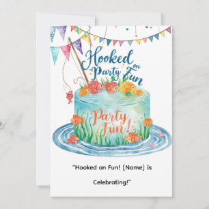 Convite Primeiro aniversario de pesca para a Festa de Pequ