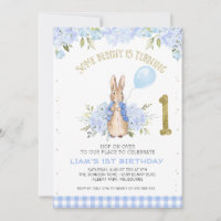 Primeiro aniversario de Peter Rabbit Floral Azul C