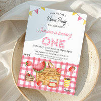Primeiro aniversario de Piquenique Gingham Bunting