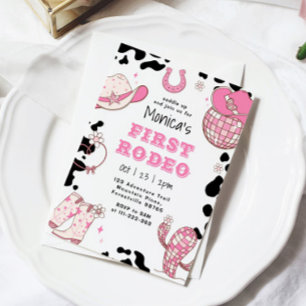 Convite Primeiro aniversário de primeiro aniversario rosa 