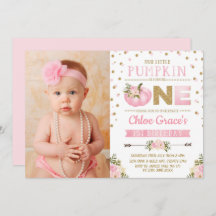 primeiro aniversario de Pumpkin Dourado Rosa outon
