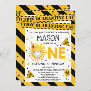 Convite primeiro aniversario de Quarentena de primeiros an