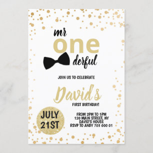 Convite primeiro aniversario de Rapaz, Sr. Onetiful First 
