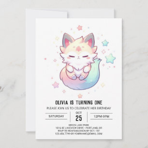 Convite Primeiro aniversario de Raposa Mágica