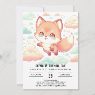 Convite Primeiro aniversario de Raposa Majestosa