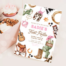 Primeiro aniversário de Rodeo Cowboy Wild West Gir