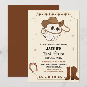 Convite Primeiro aniversário de rodeo halloween no oeste o