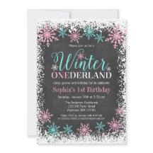 Primeiro aniversario de Teal Chalkboard Winter ONE