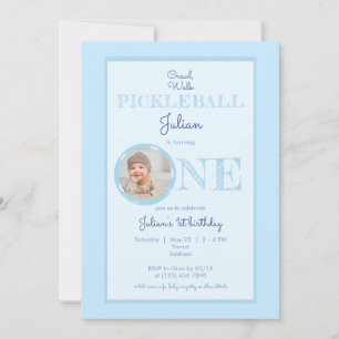 Convite Primeiro aniversario de Tema da Pickleball Andar d
