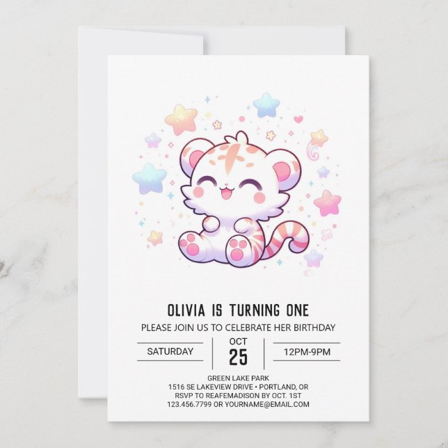 Convite Primeiro aniversario de Tigre Doce (Frente)