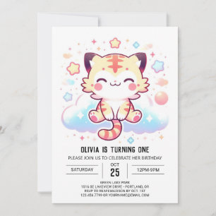 Convite Primeiro aniversario de Tigre Feliz