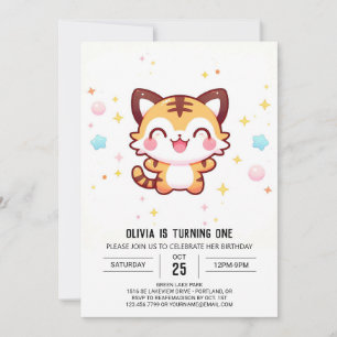 Convite Primeiro aniversario de Tigre Magical