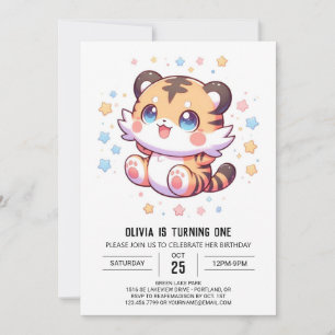 Convite Primeiro aniversario de Tigre Selva