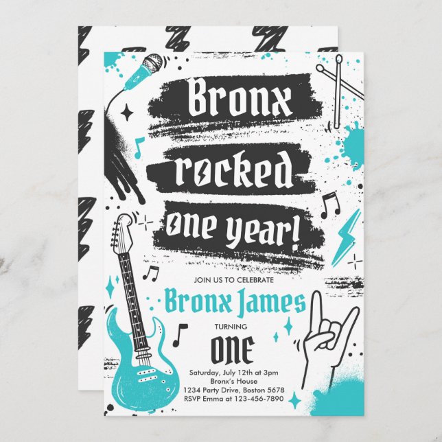 Convite Primeiro aniversario de um ano do Rock and Roll Pa (Frente/Verso)