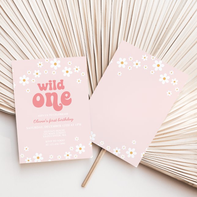 Convite Primeiro aniversário de um boho floral selvagem (Criador carregado)