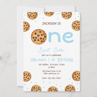 Convite Primeiro Aniversário de Um Doce Cookie Boy