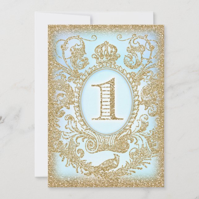 Convite Primeiro aniversário de uma vez Príncipe (Frente)