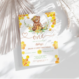 Convite Primeiro aniversario de Urso de Mel