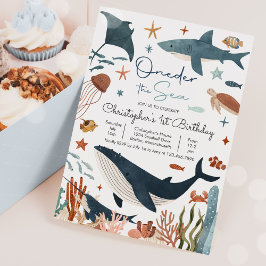 Convite Primeiro aniversario de vida no mar do tubarão bal