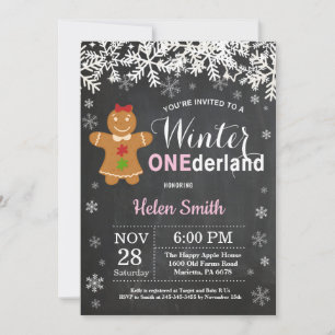 Convite Primeiro aniversario de Winter Onederland Girl
