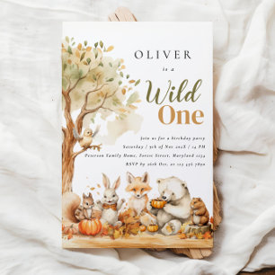 Convite Primeiro aniversario de Woodcolor Woodland