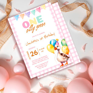 Convite Primeiro aniversario de Xadrez rosa-rosado com Bob