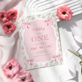 Convite Primeiro aniversario do Arco coquetel rosa-claro