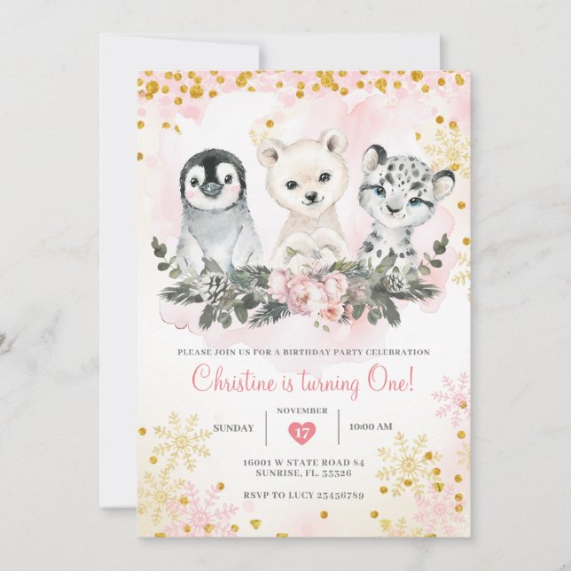 Convite Primeiro Aniversário do Ártico Inverno (Frente)