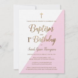 Convite Primeiro aniversário do batismo virtual personaliz