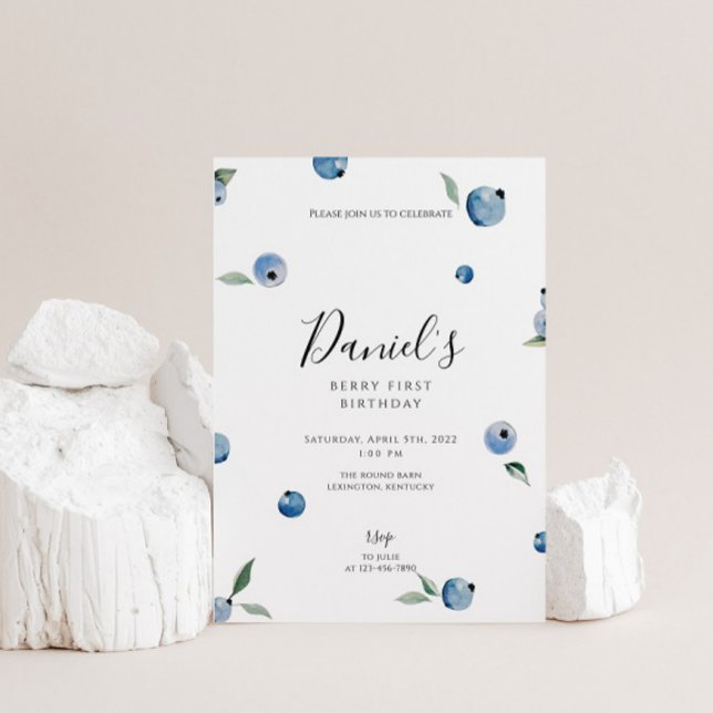 Convite Primeiro Aniversário do Blueberry (Criador carregado)