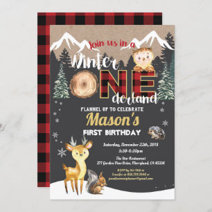 Convite Primeiro aniversário do bosque de inverno Onederla