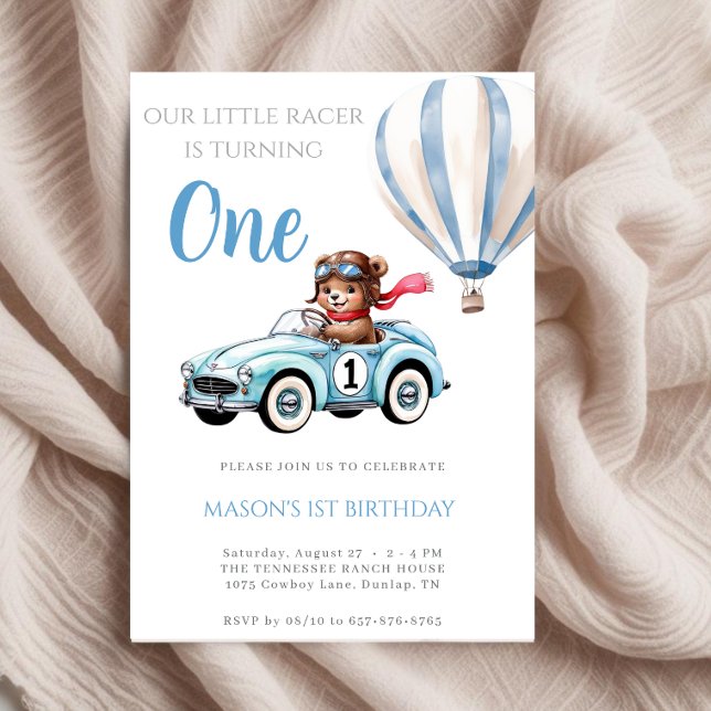 Convite Primeiro aniversario do Carro Race do Urso de Corr (Criador carregado)