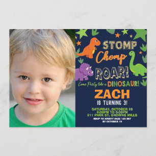 Convite primeiro aniversario do Dinossauro, Garoto do Chom