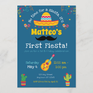 Convite Primeiro Aniversário do Festa Mexicano Aniversár