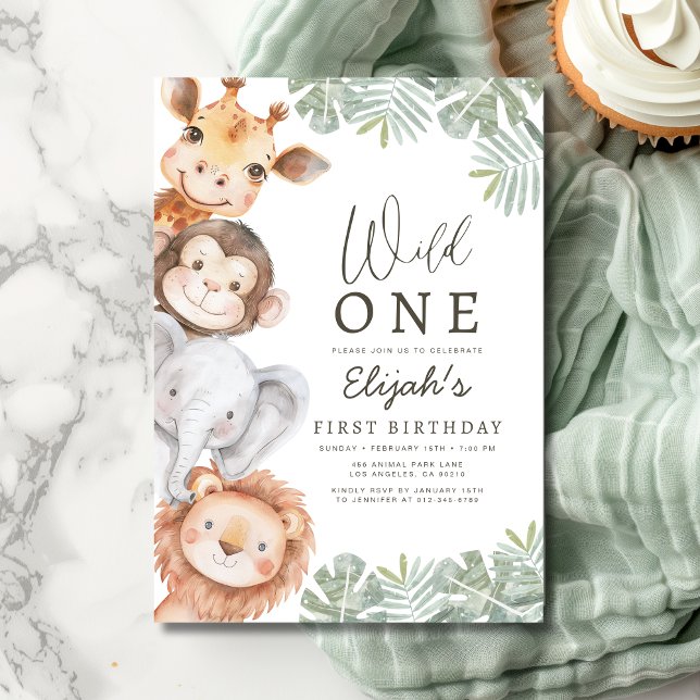 Convite Primeiro aniversario do Garoto Safari Selvagem (Criador carregado)