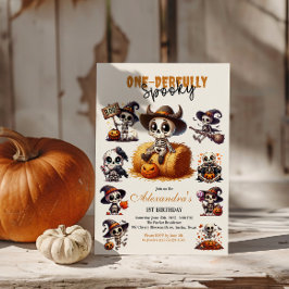Convite Primeiro Aniversário do Halloween Ocidental, Um De