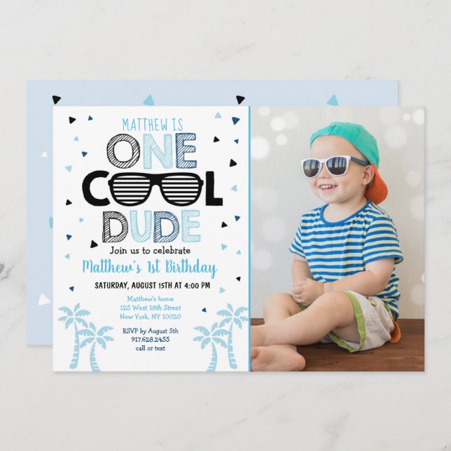 Convite Primeiro Aniversário do Homem Legal do Sol (Frente/Verso)