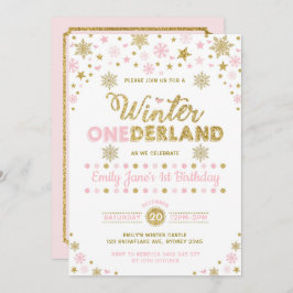 Convite primeiro aniversario do inverno ONEderland - Rosa
