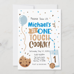 Convite Primeiro Aniversário do Invitación One Tough Cooki