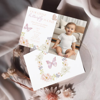 Convite Primeiro Aniversário do Jardim de Borboleta Encant