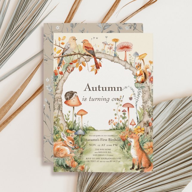 Convite Primeiro aniversario do Jardim de Mushroom (Criador carregado)