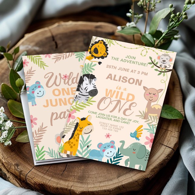 Convite Primeiro aniversario do Jungle Safari Adventure (Criador carregado)