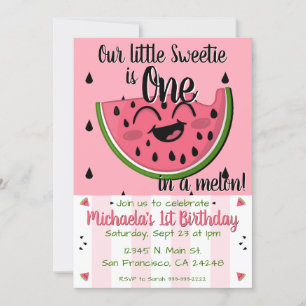 Convite Primeiro Aniversário do Melon Watermelon