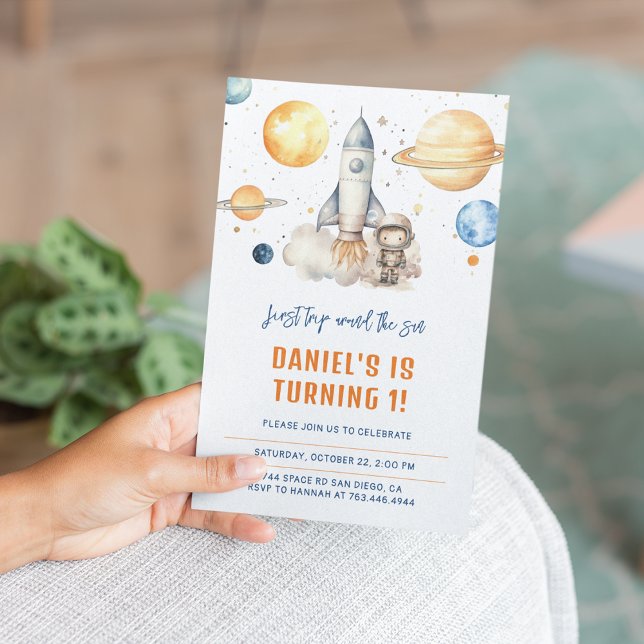 Convite Primeiro Aniversário do Menino dos Planetas Espaci (Criador carregado)