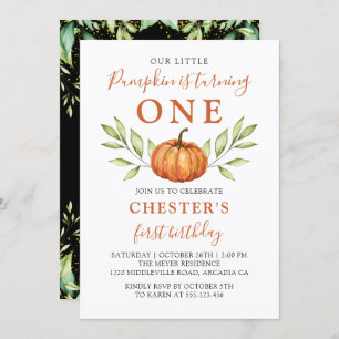 Convite Primeiro Aniversário do outono Moderno