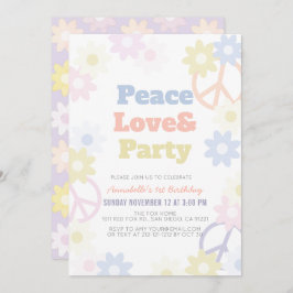 Convite Primeiro aniversario do Peace Love & Party