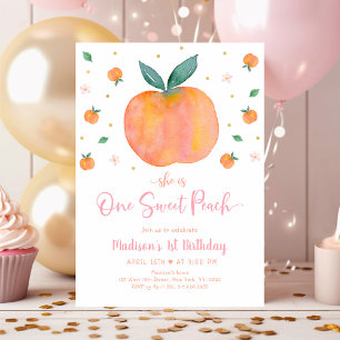Convite Primeiro Aniversário do Peach Doce