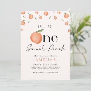 Convite Primeiro Aniversário do Peach Doce